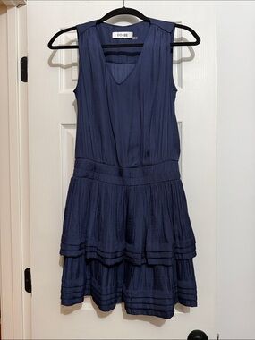 DO+BE Navy Tiered V-Neck Mini Dress
